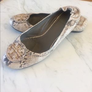 Tory Burch Reva snakeskin flats